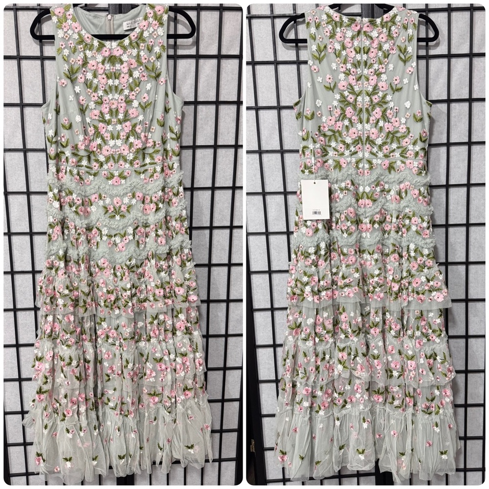Mac Duggal Floral Embroidered Tulle Dress – Size 12 – NWT – Rare / Sample Piece - Picture 3 of 15